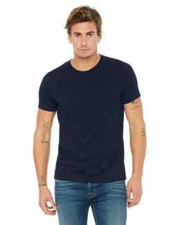 Bella+Canvas Mens Poly-Cotton Short Sleeve T-Shirt 3650 | Navy - Front