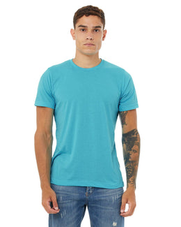 Bella+Canvas Mens Poly-Cotton Short Sleeve T-Shirt 3650 | Turquoise - Front