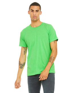 Bella+Canvas Mens Poly-Cotton Short Sleeve T-Shirt 3650 | Neon Green - Front
