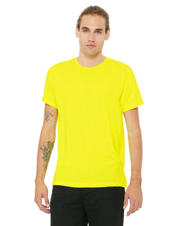 Bella+Canvas Mens Poly-Cotton Short Sleeve T-Shirt 3650 | Neon Yellow - Front