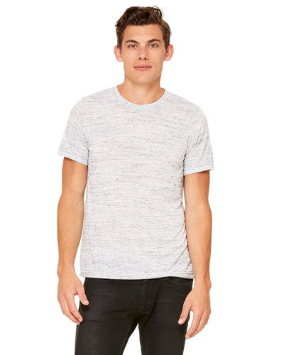 Bella+Canvas Mens Poly-Cotton Short Sleeve T-Shirt 3650 | White Marble - Front