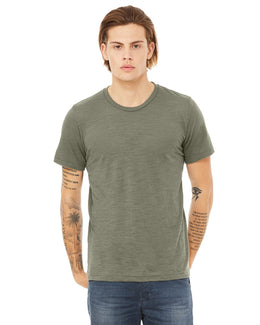 Bella+Canvas Mens Poly-Cotton Short Sleeve T-Shirt 3650 | Olive Slub - Front