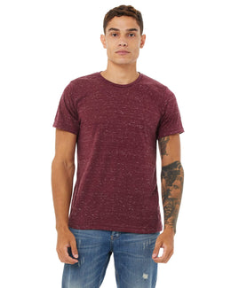 Bella+Canvas Mens Poly-Cotton Short Sleeve T-Shirt 3650 | Maroon Marble - Front