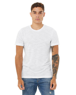 Bella+Canvas Mens Poly-Cotton Short Sleeve T-Shirt 3650 | White Slub - Front