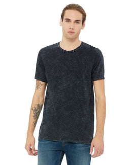 Bella+Canvas Mens Poly-Cotton Short Sleeve T-Shirt 3650 | Blk Mineral Wsh - Front