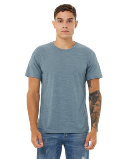 Bella+Canvas Mens Poly-Cotton Short Sleeve T-Shirt 3650 | Denim Slub - Front