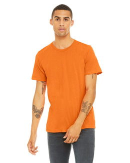 Bella+Canvas Mens Poly-Cotton Short Sleeve T-Shirt 3650 | Neon Orange - Front