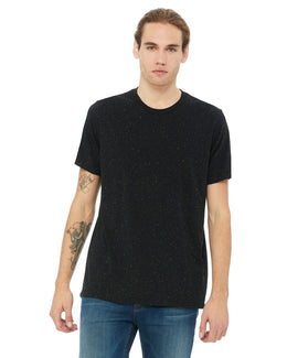 Bella+Canvas Mens Poly-Cotton Short Sleeve T-Shirt 3650 | Black Speckled - Front