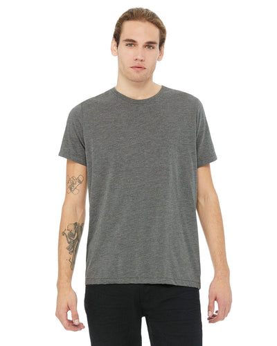 Bella+Canvas Mens Poly-Cotton Short Sleeve T-Shirt 3650 | Dp Hthr Speckled - Front