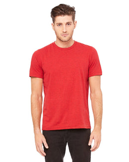 Bella+Canvas Mens Poly-Cotton Short Sleeve T-Shirt 3650 | Red Speckled - Front