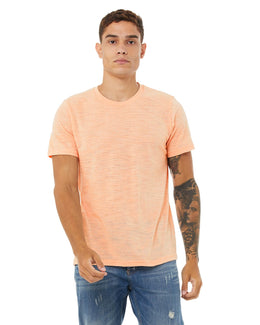 Bella+Canvas Mens Poly-Cotton Short Sleeve T-Shirt 3650 | Peach Slub - Front