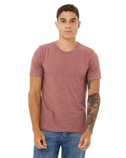 Bella+Canvas Mens Poly-Cotton Short Sleeve T-Shirt 3650 | Mauve Slub - Front