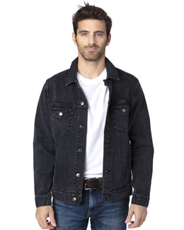 Threadfast Apparel Unisex Denim Jacket 370J | Black Denim - Front