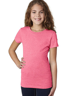 Next Level Girls Princess CVC Tee 3712 | Neon Hthr Pink - Front