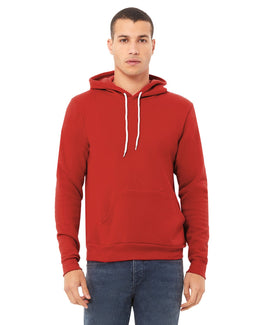 Bella+Canvas Unisex Sponge Fleece Pullover Hoodie 3719 | Red - Front