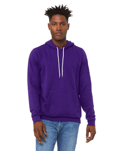 Bella+Canvas Unisex Sponge Fleece Pullover Hoodie 3719 | Team Purple - Front