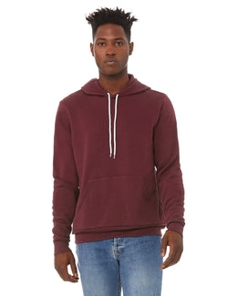 Bella+Canvas Unisex Sponge Fleece Pullover Hoodie 3719 | Maroon - Front