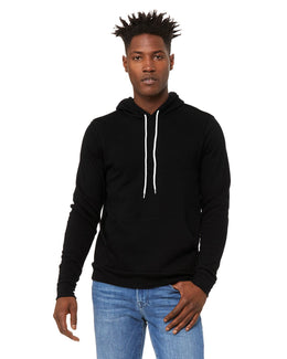 Bella+Canvas Unisex Sponge Fleece Pullover Hoodie 3719 | Dtg Black - Front