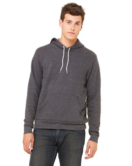 Bella+Canvas Unisex Sponge Fleece Pullover Hoodie 3719 | Dark Gry Heather - Front