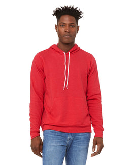 Bella+Canvas Unisex Sponge Fleece Pullover Hoodie 3719 | Heather Red - Front