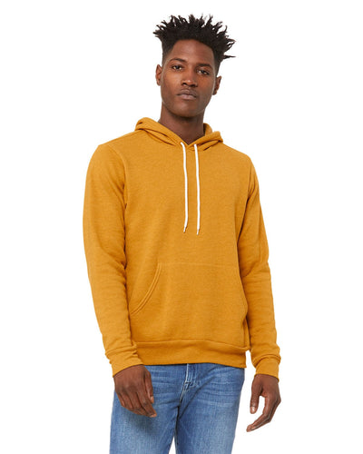 Bella+Canvas Unisex Sponge Fleece Pullover Hoodie 3719 | Heather Mustard - Front