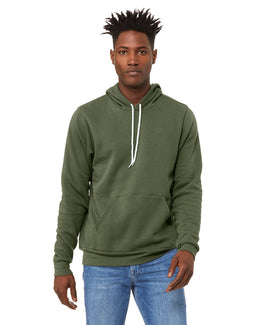 Bella+Canvas Unisex Sponge Fleece Pullover Hoodie 3719 | Military Green - Front