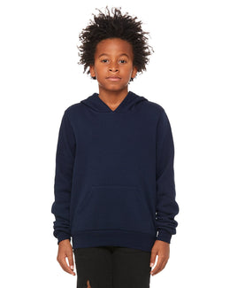 Bella+Canvas Youth Sponge Fleece Pullover Hooded Sweatshirt 3719Y | Navy - Front