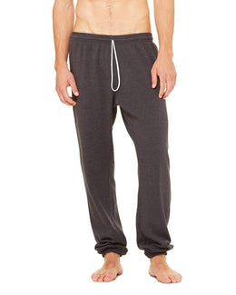 Bella+Canvas Unisex Sponge Fleece Long Scrunch Pant 3737 | Dark Gry Heather - Front