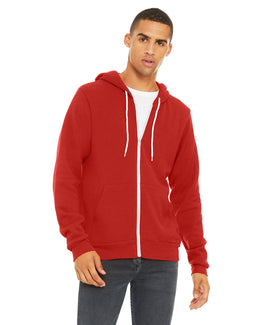 Bella+Canvas Unisex Poly-Cotton Fleece Full-Zip Hoodie 3739 | Red - Front