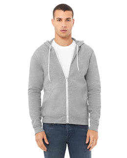 Bella+Canvas Unisex Poly-Cotton Fleece Full-Zip Hoodie 3739 | Athletic Heather - Front