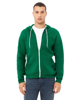 Bella+Canvas Unisex Poly-Cotton Fleece Full-Zip Hoodie 3739 | Kelly - Front