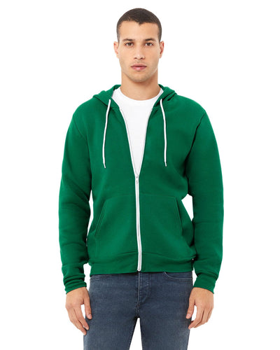 Bella+Canvas Unisex Poly-Cotton Fleece Full-Zip Hoodie 3739 | Kelly - Front