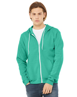 Bella+Canvas Unisex Poly-Cotton Fleece Full-Zip Hoodie 3739 | Teal - Front