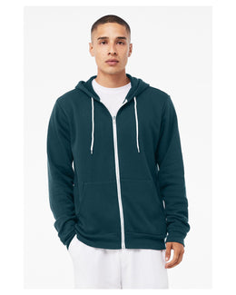 Bella+Canvas Unisex Poly-Cotton Fleece Full-Zip Hoodie 3739 | Atlantic - Front