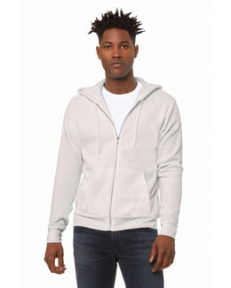 Bella+Canvas Unisex Poly-Cotton Fleece Full-Zip Hoodie 3739 | Vintage White - Front