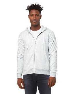 Bella+Canvas Unisex Poly-Cotton Fleece Full-Zip Hoodie 3739 | Ash - Front