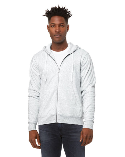 Bella+Canvas Unisex Poly-Cotton Fleece Full-Zip Hoodie 3739 | Ash - Front