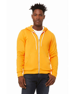 Bella+Canvas Unisex Poly-Cotton Fleece Full-Zip Hoodie 3739 | Gold - Front