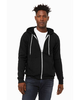 Bella+Canvas Unisex Poly-Cotton Fleece Full-Zip Hoodie 3739 | Black Heather - Front