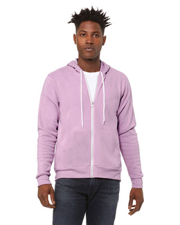 Bella+Canvas Unisex Poly-Cotton Fleece Full-Zip Hoodie 3739 | Lilac - Front