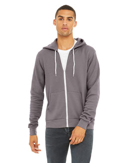 Bella+Canvas Unisex Poly-Cotton Fleece Full-Zip Hoodie 3739 | Storm - Front