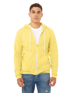 Bella+Canvas Unisex Poly-Cotton Fleece Full-Zip Hoodie 3739 | Yellow - Front