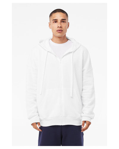Bella+Canvas Unisex Sponge Fleece DTM Full-Zip Hooded Sweatshirt 3759 | White - Front