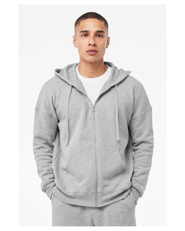 Bella+Canvas Unisex Sponge Fleece DTM Full-Zip Hooded Sweatshirt 3759 | Athletic Heather - Front