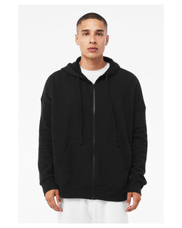 Bella+Canvas Unisex Sponge Fleece DTM Full-Zip Hooded Sweatshirt 3759 | Black - Front