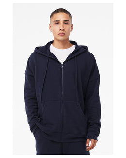 Bella+Canvas Unisex Sponge Fleece DTM Full-Zip Hooded Sweatshirt 3759 | Navy - Front