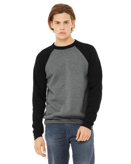 Bella+Canvas Triblend Unisex Crewneck Sweatshirt 3901 | Dp Heather/ Blk - Front
