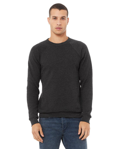 Bella+Canvas Triblend Unisex Crewneck Sweatshirt 3901 | Dark Gry Heather - Front