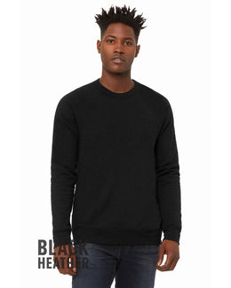 Bella+Canvas Triblend Unisex Crewneck Sweatshirt 3901 | Black Heather - Front