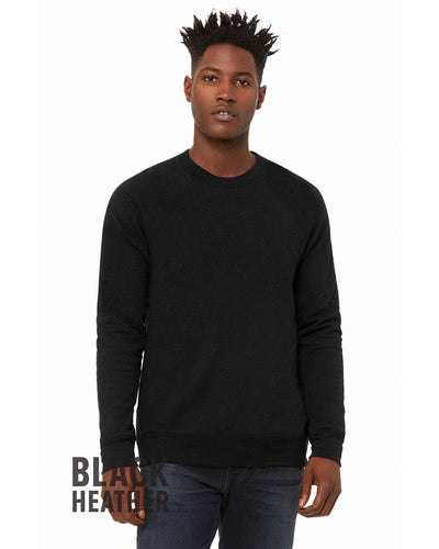 Bella+Canvas Triblend Unisex Crewneck Sweatshirt 3901 | Black Heather - Front